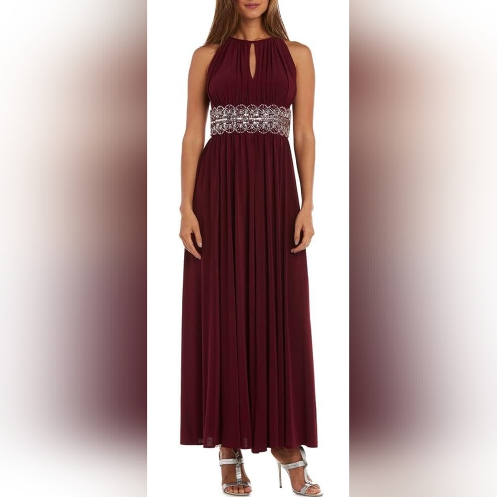 NWT R&M Richards Gown Merlot Color Size 18 Prom/Evening Gown/Wedding